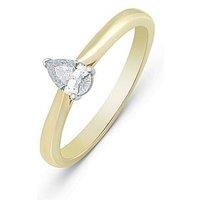 Love Diamond Pear Shaped Diamond Solitaire Ring G Vs+ Lab Grown