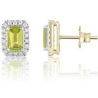 Love Diamond Peridot Diamond Halo Earrings - J