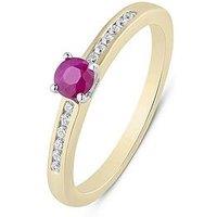 Love Diamond Ruby Diamond Solitaire Ring