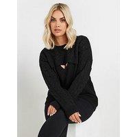 Yours Curve Cable Cut Out Jumper - Black