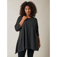 Evans Stud Detail Hanky Hem Jumper - Grey