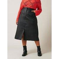 Evans Pu Coated Skirt - Black