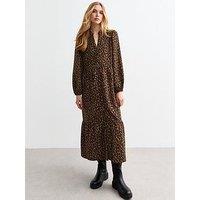 New Look Leopard Shirt Smock Dress - Print