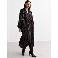 New Look Striped Shirt Smock Dress - Black