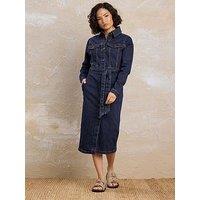 Pixiegirl Petite Button Through Belted Dress - Blue