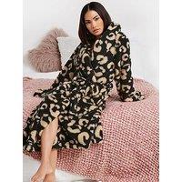 Pixiegirl Petite Fluffy Animal Shawl Collar Robe