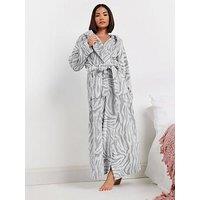 Pixiegirl Petite Zebra Clipped Hooded Maxi Robe