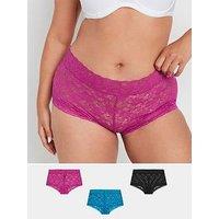 Yours Curve 3 Pack Lace Short