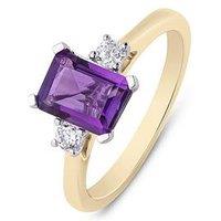 Love Diamond Lab Grown Diamond Natural Amethyst Ring