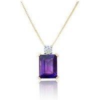 Love Diamond Lab Grown Diamond Natural Amethyst Pendant Necklace