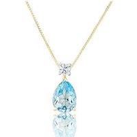 Love Diamond Lab Grown Diamond Aquamarine Look Sky Blue Topaz Pendant