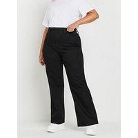 Yours Curve Wide Leg Jeggings - Black