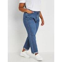 Yours Curve Boyfriend Jean Mid - Blue