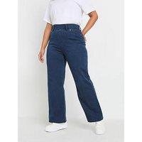 Yours Curve Wide Leg Jegging - Blue