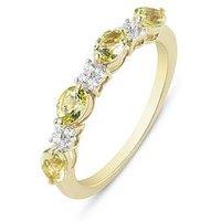 Love Diamond Lemon Citrine With Diamond Eternity Style Ring