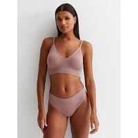 New Look Deep Pink Ribbed Seamless Bralette
