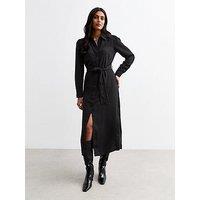 New Look Belted Midi Shirt Dress - Black