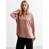 New Look Long Sleeve Pocket Shirt - Pink