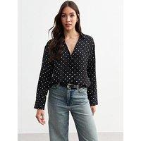 New Look Polka Dot Shirt - Black/Print