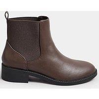 Yours Extra Wide Fit Pu Chelsea Boot - Brown