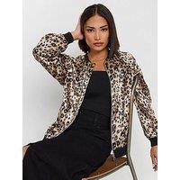 Pixiegirl Petite Animal Satin Bomber Jacket