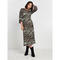 Pixiegirl Petite Long Sleeve Midi Dress - Brown