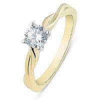 Love Diamond Diamond Solitaire Ring With Twisted Shoulders G Vs+ Lab Grown