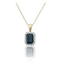 Love Diamond London Blue Topaz Diamond Halo Necklace