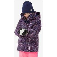 Decathlon Girls' P 550 Ski Jacket - Blue Leopard Print