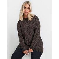 Yours Curve Twist Jumper - Brown