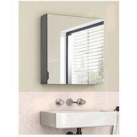 Dorel Home Atlas Mirrored Wall Cabinet - Grey Gloss