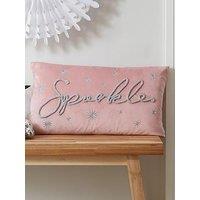 Catherine Lansfield Sparkle Filled Christmas Cushion 30 X 50Cm- Pink