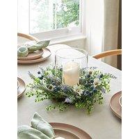 Very Home Mixed Floral Hurricane Vase Table Centre (35Cm)