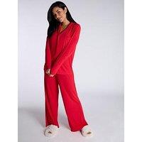 Boux Avenue Ribbed Modal Pj Pant - Red