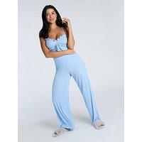 Boux Avenue Ribbed Frill Pj Cami & Pant Set - Blue