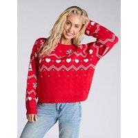 Boux Avenue Fairisle Knit Lounge Christmas Jumper - Red