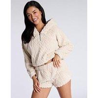 Boux Avenue Lounge Set Women's Cable Borg Short Ladies Cosy Casual Loungewear