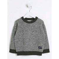 River Island Mini Mini Boy Speckled Jumper - Khaki