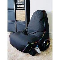 Rucomfy Black Rugame Kids Gamer Bean Bag Chair- Led