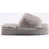 River Island Open Toe Platform Slipper - Light Grey