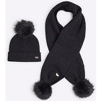 River Island Girls Beanie And Scarf Bundle - Black