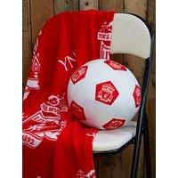 Liverpool Fc Football Shaped Cushion - White/Red