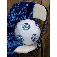 Manchester City Football Shaped Cushion - White/Blue