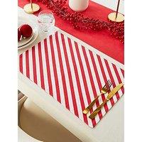 Catherine Lansfield Christmas Candy Cane Placemats - Set Of 4