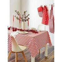 Catherine Lansfield Christmas Candy Cane Large Tablecloth