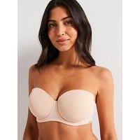 Dorina Michelle Light Padded Strapless Balcony Fuller Bust Bra- Beige