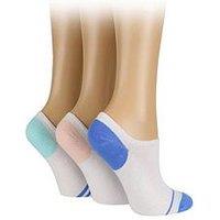 Pringle 3Pk Trainer Sock - White W Toe Stripe & Blue/Peach/Mint H&T