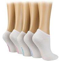 Wild Feet 5Pk Trainer Sock - White With Colour Footstamp