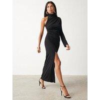 Pretty Lavish One Shoulder Maxi Dress - Black