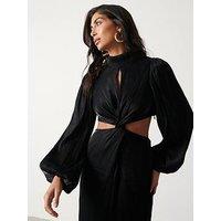 Pretty Lavish Twist Midaxi Dress - Black